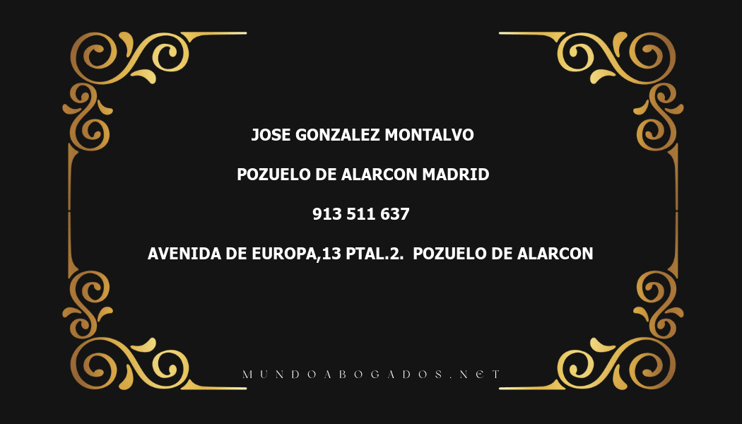 abogado Jose Gonzalez Montalvo en la localidad de Pozuelo de Alarcon