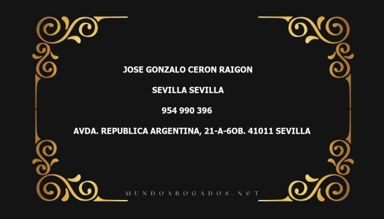 abogado Jose Gonzalo Ceron Raigon en la localidad de Sevilla