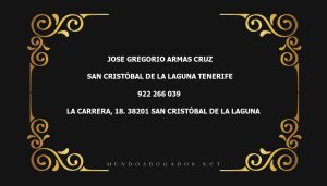 abogado Jose Gregorio Armas Cruz en la localidad de San Cristóbal de La Laguna