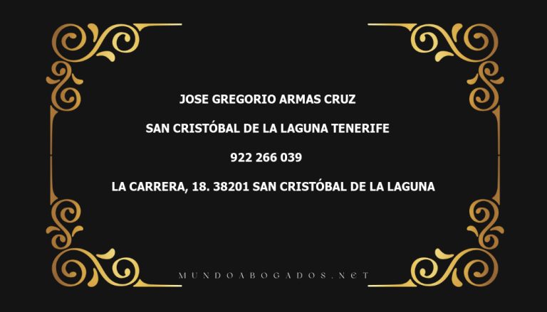 abogado Jose Gregorio Armas Cruz en la localidad de San Cristóbal de La Laguna