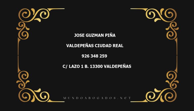 abogado Jose Guzman Piña en la localidad de Valdepeñas