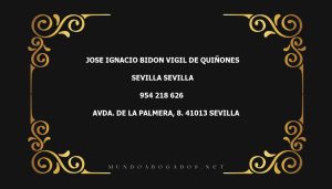 abogado Jose Ignacio Bidon Vigil De Quiñones en la localidad de Sevilla