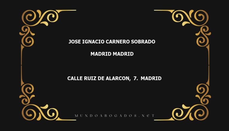 abogado Jose Ignacio Carnero Sobrado en la localidad de Madrid