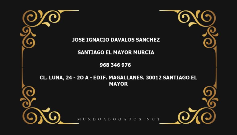 abogado Jose Ignacio Davalos Sanchez en la localidad de Santiago El Mayor