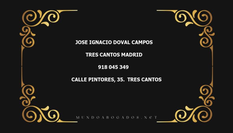 abogado Jose Ignacio Doval Campos en la localidad de Tres Cantos