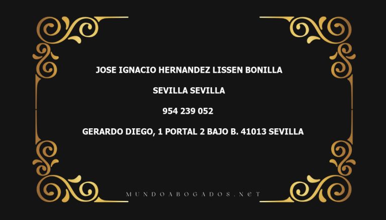 abogado Jose Ignacio Hernandez Lissen Bonilla en la localidad de Sevilla