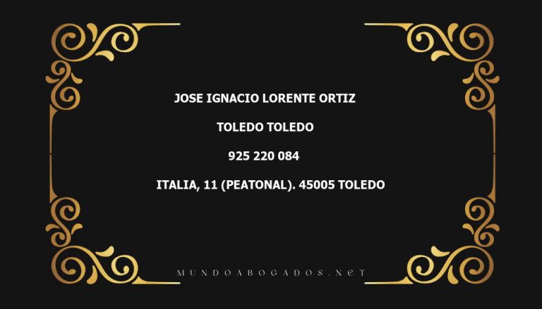 abogado Jose Ignacio Lorente Ortiz en la localidad de Toledo