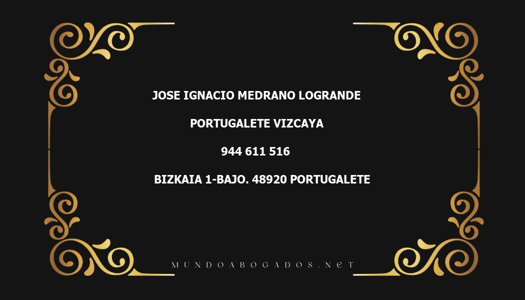 abogado Jose Ignacio Medrano Logrande en la localidad de Portugalete