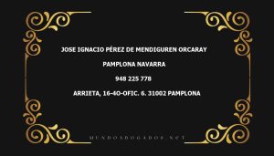 abogado Jose Ignacio Pérez De Mendiguren Orcaray en la localidad de Pamplona