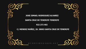 abogado Jose Ismael Rodriguez Alvarez en la localidad de Santa Cruz de Tenerife