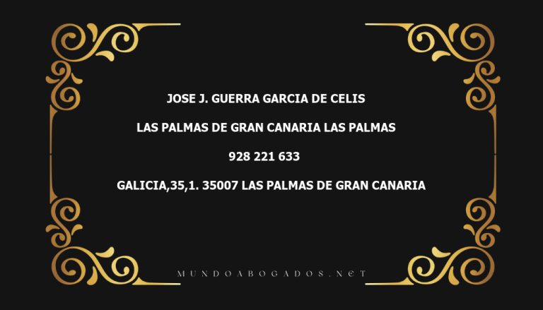 abogado Jose J. Guerra Garcia De Celis en la localidad de Las Palmas de Gran Canaria