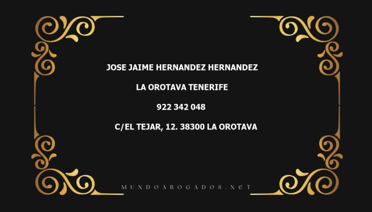 abogado Jose Jaime Hernandez Hernandez en la localidad de La Orotava