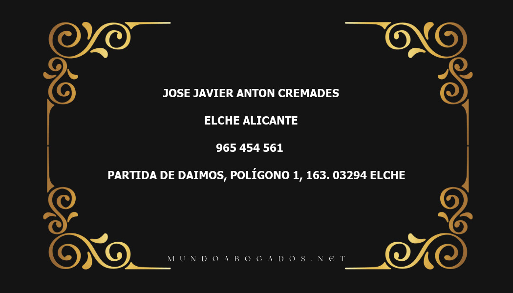 abogado Jose Javier Anton Cremades en la localidad de Elche