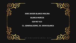 abogado Jose Javier Blanco Molina en la localidad de Blanca