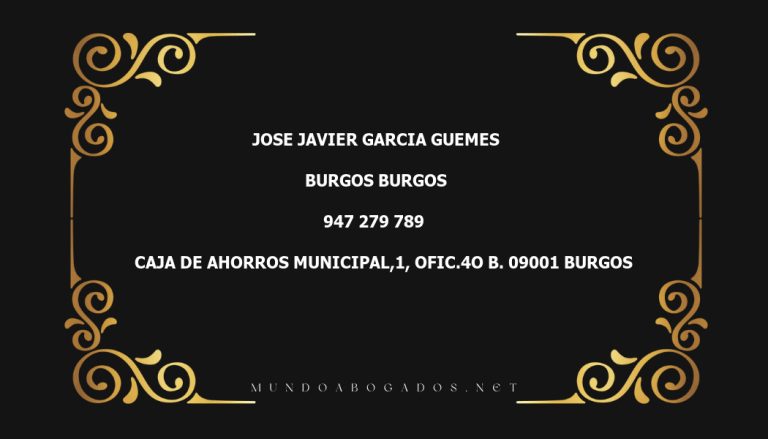 abogado Jose Javier Garcia Guemes en la localidad de Burgos