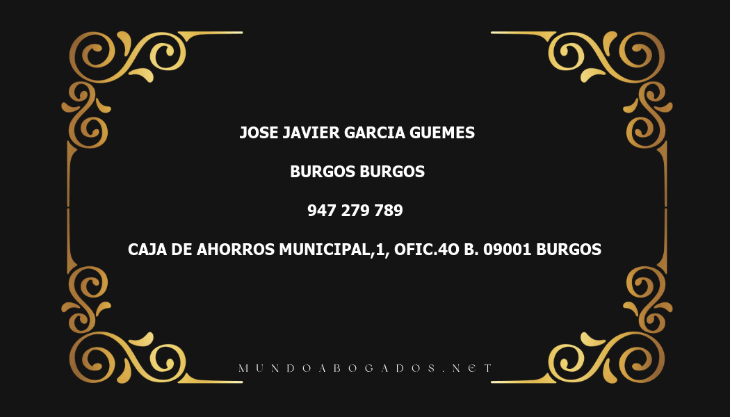 abogado Jose Javier Garcia Guemes en la localidad de Burgos