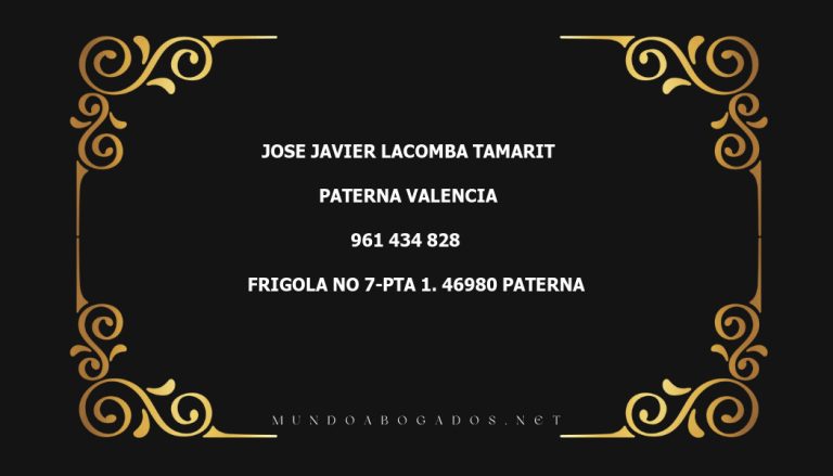 abogado Jose Javier Lacomba Tamarit en la localidad de Paterna