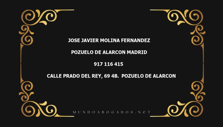 abogado Jose Javier Molina Fernandez en la localidad de Pozuelo de Alarcon