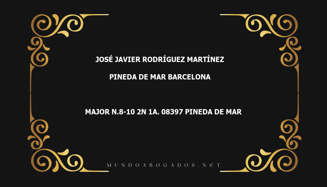 abogado José Javier Rodríguez Martínez en la localidad de Pineda de Mar