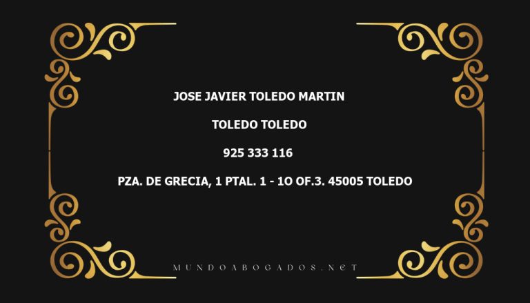 abogado Jose Javier Toledo Martin en la localidad de Toledo