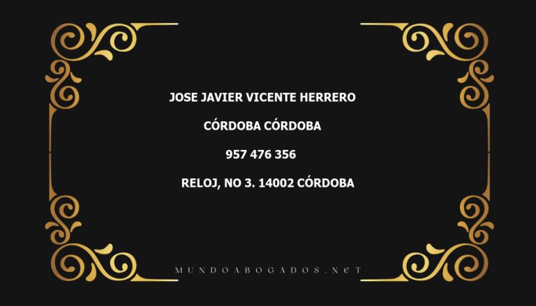 abogado Jose Javier Vicente Herrero en la localidad de Córdoba