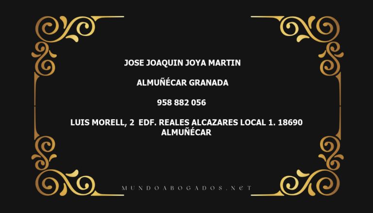 abogado Jose Joaquin Joya Martin en la localidad de Almuñécar