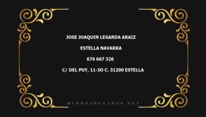 abogado Jose Joaquin Legarda Araiz en la localidad de Estella