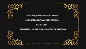 abogado Jose Joaquin Rodriguez Pages en la localidad de Las Cabezas de San Juan