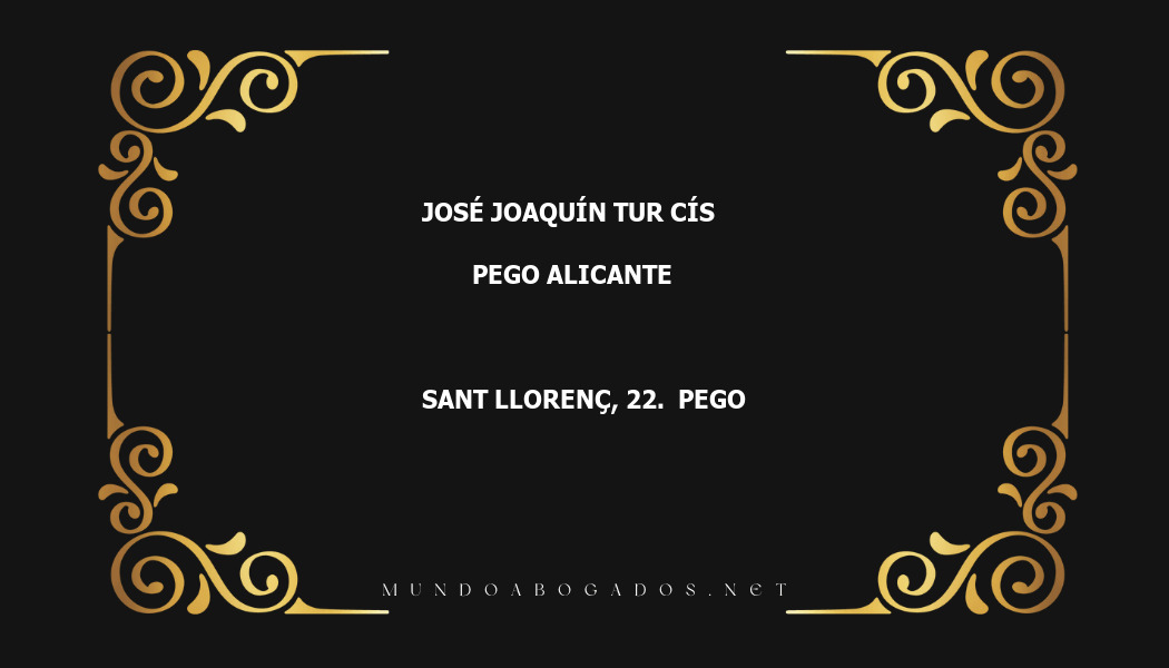 abogado José Joaquín Tur Cís en la localidad de Pego