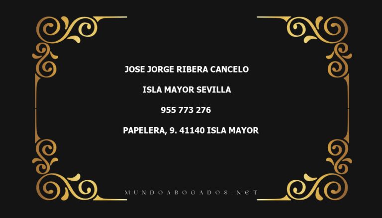 abogado Jose Jorge Ribera Cancelo en la localidad de Isla Mayor