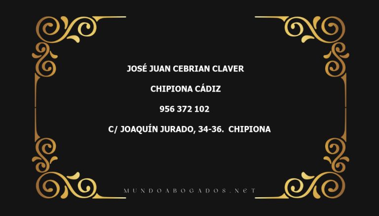 abogado José Juan Cebrian Claver en la localidad de Chipiona