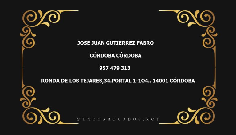 abogado Jose Juan Gutierrez Fabro en la localidad de Córdoba