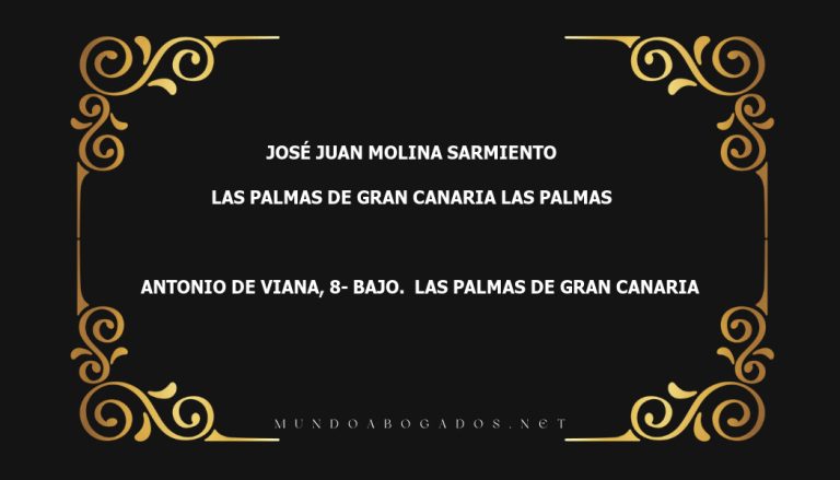 abogado José Juan Molina Sarmiento en la localidad de Las Palmas de Gran Canaria