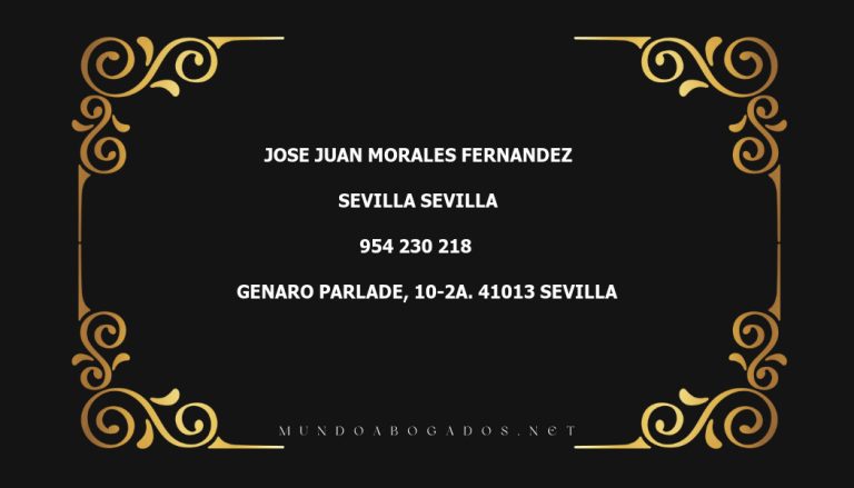 abogado Jose Juan Morales Fernandez en la localidad de Sevilla