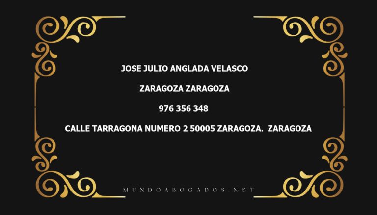 abogado Jose Julio Anglada Velasco en la localidad de Zaragoza