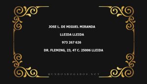 abogado Jose L. De Miguel Miranda en la localidad de Lleida