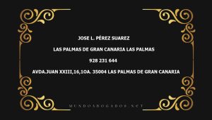 abogado Jose L. Pérez Suarez en la localidad de Las Palmas de Gran Canaria