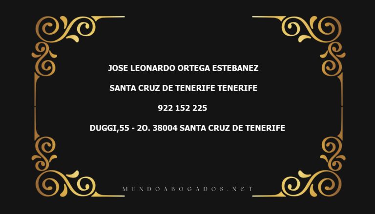 abogado Jose Leonardo Ortega Estebanez en la localidad de Santa Cruz de Tenerife