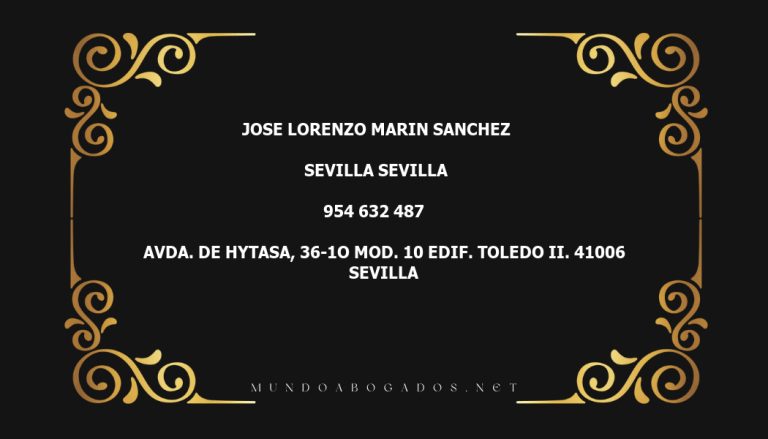 abogado Jose Lorenzo Marin Sanchez en la localidad de Sevilla