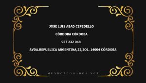 abogado Jose Luis Abad Cepedello en la localidad de Córdoba