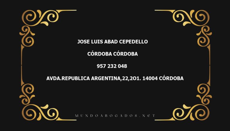 abogado Jose Luis Abad Cepedello en la localidad de Córdoba