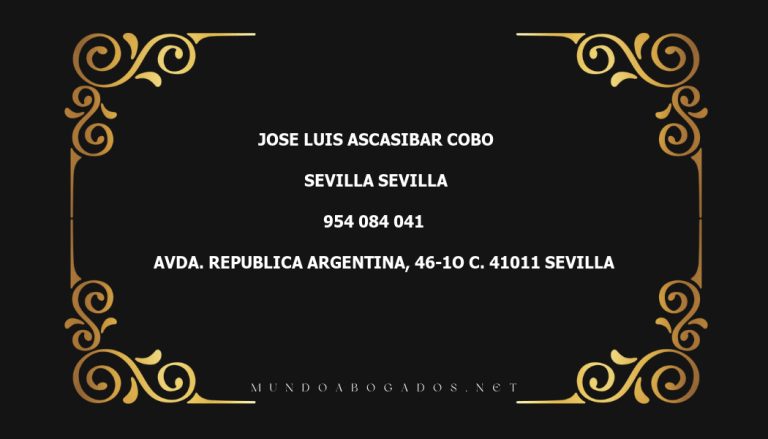 abogado Jose Luis Ascasibar Cobo en la localidad de Sevilla