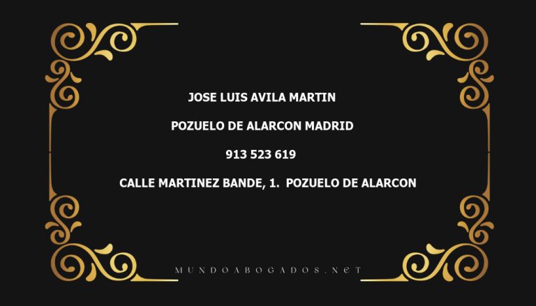 abogado Jose Luis Avila Martin en la localidad de Pozuelo de Alarcon