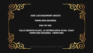 abogado Jose Luis Beaumont Aristu en la localidad de Pamplona