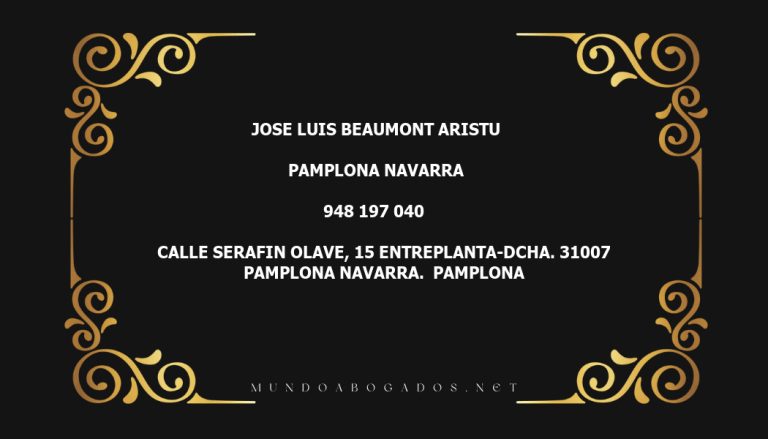 abogado Jose Luis Beaumont Aristu en la localidad de Pamplona