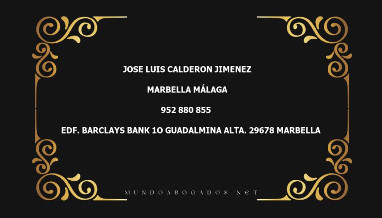 abogado Jose Luis Calderon Jimenez en la localidad de Marbella