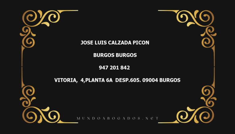 abogado Jose Luis Calzada Picon en la localidad de Burgos