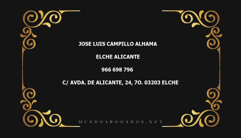 abogado Jose Luis Campillo Alhama en la localidad de Elche