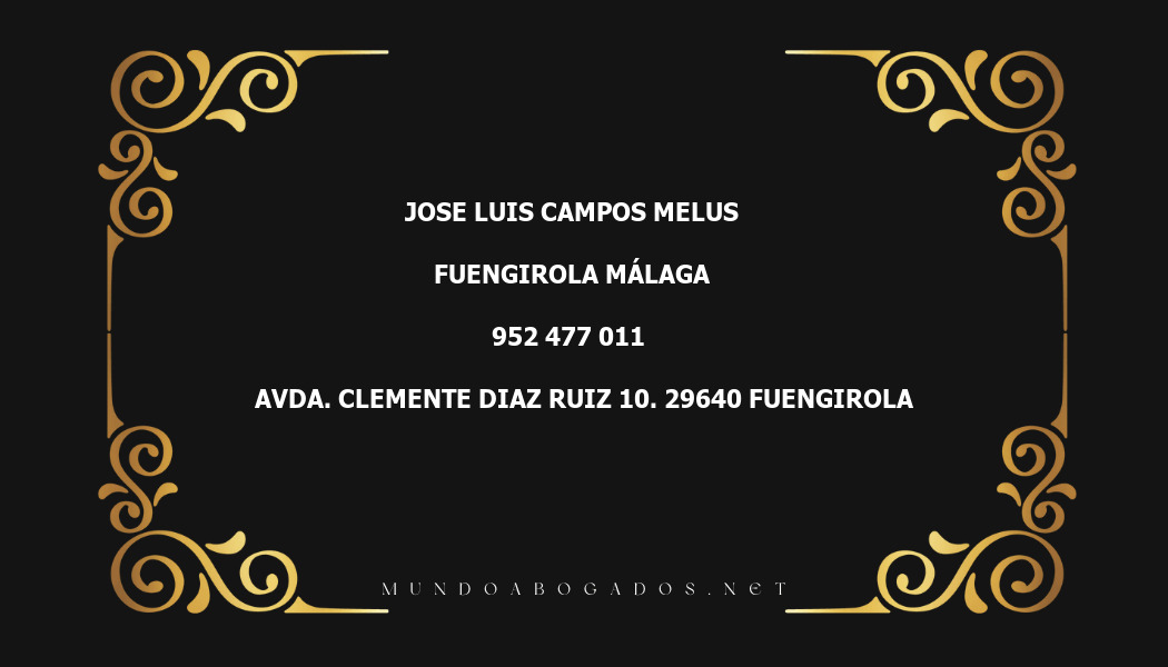 abogado Jose Luis Campos Melus en la localidad de Fuengirola