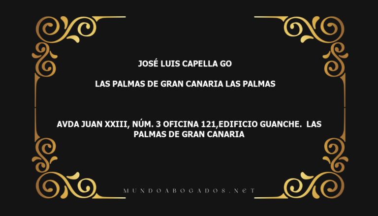 abogado José Luis Capella Go en la localidad de Las Palmas de Gran Canaria